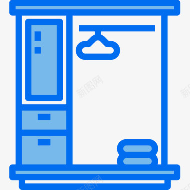 衣柜家具蓝色图标图标
