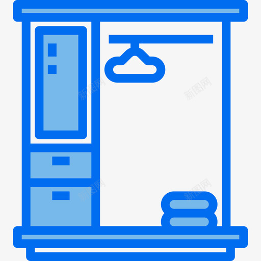 衣柜家具蓝色图标svg_新图网 https://ixintu.com 家具 蓝色 衣柜
