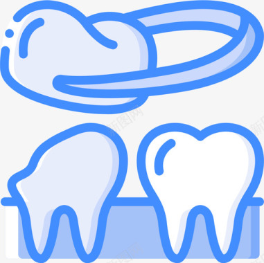 牙冠牙科7蓝色图标图标