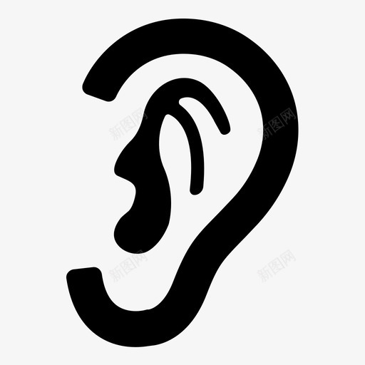 耳朵人体部位图标集1svg_新图网 https://ixintu.com 人体部位图标集1 耳朵