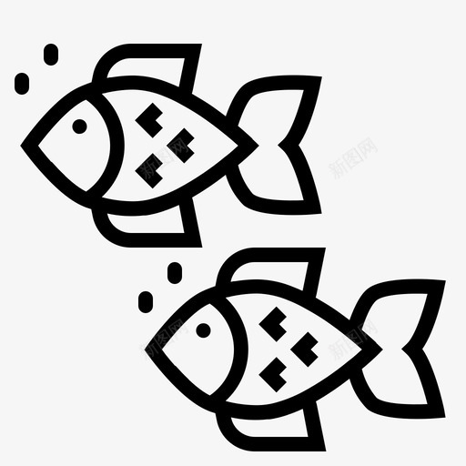 鱼动物钓鱼图标svg_新图网 https://ixintu.com 动物 夏天 海洋 钓鱼 食物 鱼