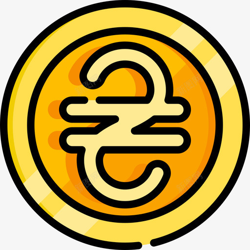 格里夫纳货币8线形颜色图标svg_新图网 https://ixintu.com 格里夫纳 线形颜色 货币8