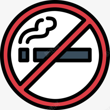 禁止吸烟65号机场直线颜色图标图标