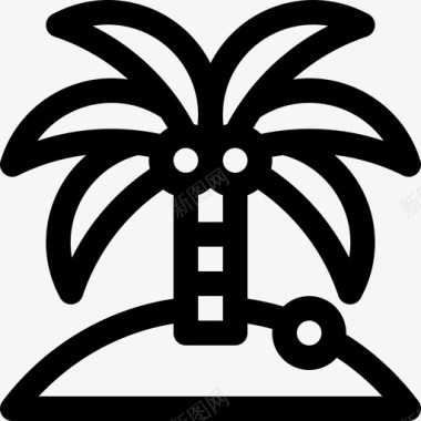 棕榈树摩洛哥5线形图标图标
