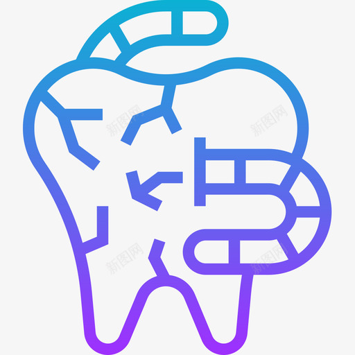 龋齿牙20梯度图标svg_新图网 https://ixintu.com 梯度 牙20 龋齿