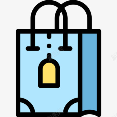 购物袋电子商务102线性颜色图标图标