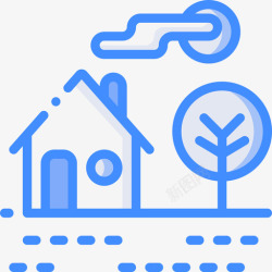 7号球裤图标房子乡村7号蓝色图标高清图片