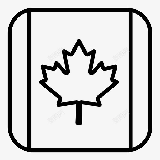 加拿大国旗国家世界图标svg_新图网 https://ixintu.com 世界 加拿大 国家 国旗 圆形 方形 简化