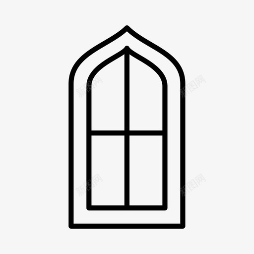 圆拱窗饰面住宅图标svg_新图网 https://ixintu.com 住宅 圆拱 室内 窗户 饰面