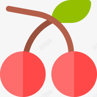 樱桃水果和蔬菜16扁平图标图标