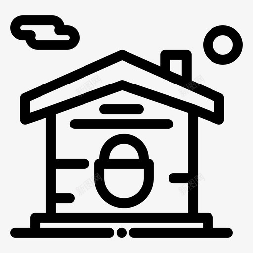 家房子锁图标svg_新图网 https://ixintu.com 家 房地产 房子 锁