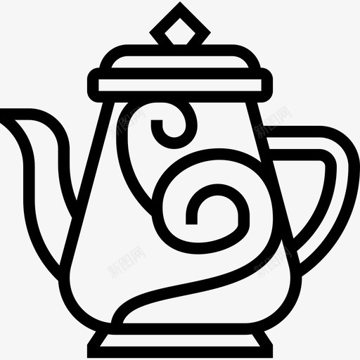 茶壶复古装饰23线状图标svg_新图网 https://ixintu.com 复古 线状 茶壶 装饰