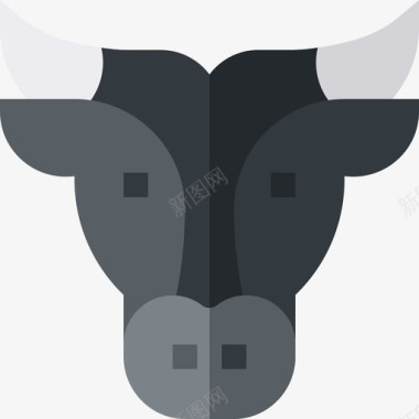公牛动物48扁平图标图标