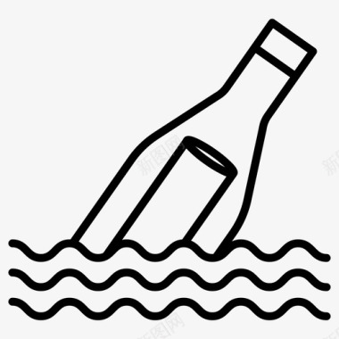 瓶子加勒比海漂浮图标图标