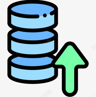 服务器数据库和服务器11线性颜色图标图标