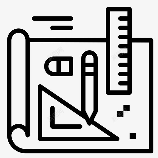 艺术蓝图绘图图标svg_新图网 https://ixintu.com 新业务 线条 绘图 艺术 蓝图 铅笔