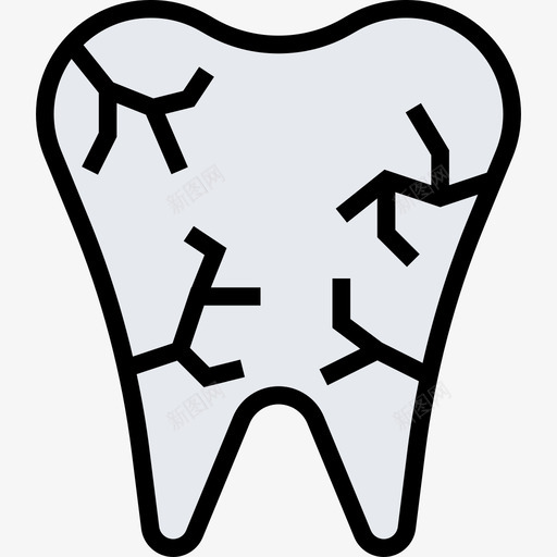 牙齿人体器官6线状颜色图标svg_新图网 https://ixintu.com 人体 器官 牙齿 线状 颜色