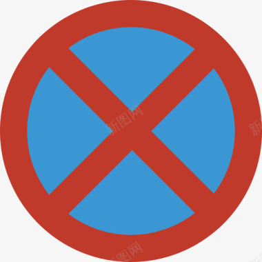 禁止停车英国路标3号平坦图标图标