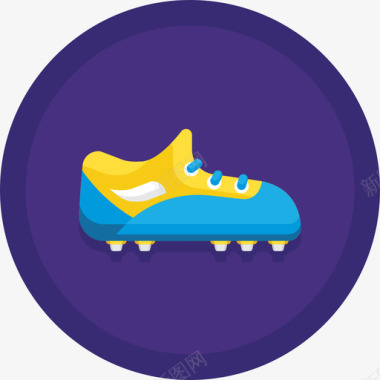 足球鞋运动器材12扁平圆形图标图标