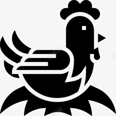 母鸡法国符号2字形图标图标
