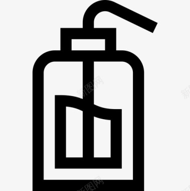 瓶子纹身工作室8线性图标图标