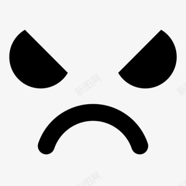 愤怒的脸情绪悲伤图标图标