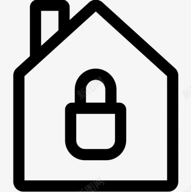 房地产保护和安全3线性图标图标