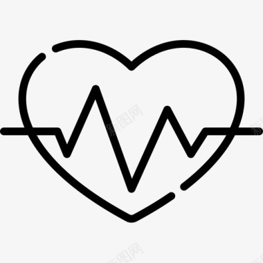 心脏10号健身房直线型图标图标