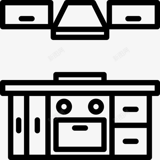 橱柜家具和家居装饰线性图标svg_新图网 https://ixintu.com 家具 家居装饰 橱柜 线性