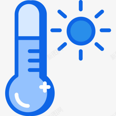 温度计天气204蓝色图标图标