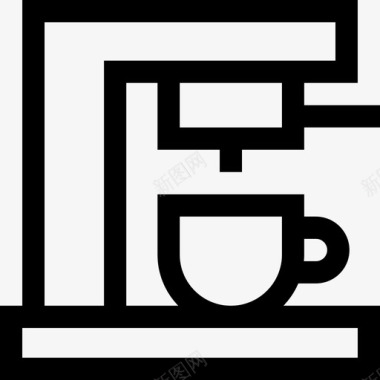 咖啡机咖啡店直列式图标图标