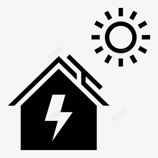 太阳能屋电池生态生态屋图标svg_新图网 https://ixintu.com 图标 太阳能 屋顶 生态 电池 绿色 能源 雕文