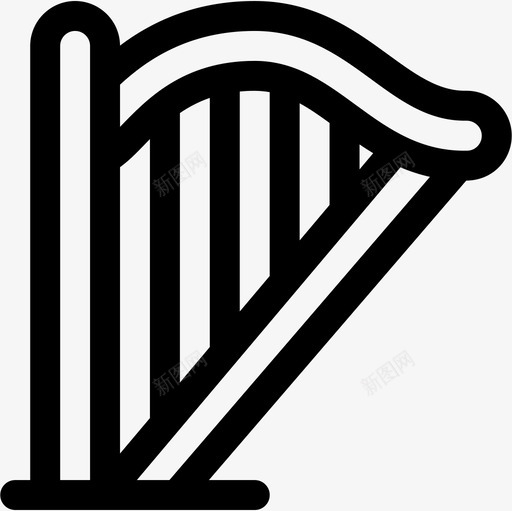 竖琴音乐100线性图标svg_新图网 https://ixintu.com 竖琴 线性 音乐