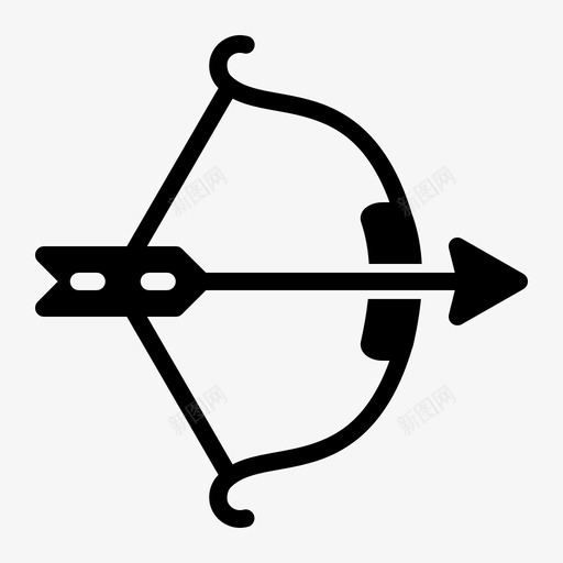 射箭箭弓图标svg_新图网 https://ixintu.com 射箭 弓 弓和箭 箭 运动 运动实心