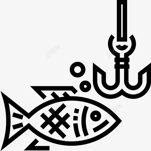钓鱼钓鱼17直线型图标svg_新图网 https://ixintu.com 直线 线型 钓鱼