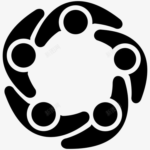 业务团队协作组图标svg_新图网 https://ixintu.com 业务团队 协作 团队 战略和管理字形图标 组