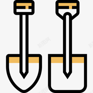 铁锹农耕49黄影图标图标