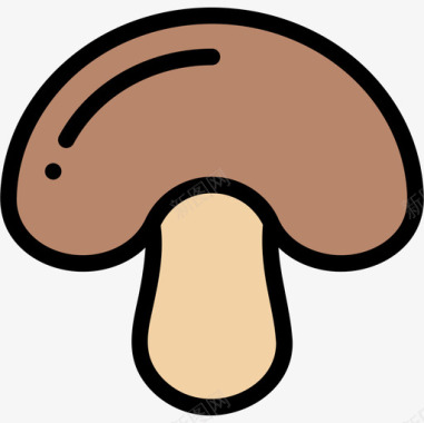 蘑菇水果和蔬菜23线形颜色图标图标