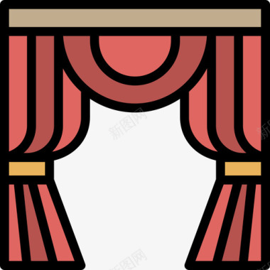 窗帘家具38线性颜色图标图标