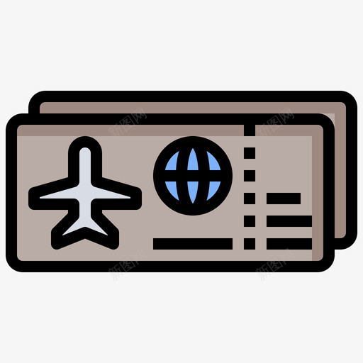 飞机票机场80直线颜色图标svg_新图网 https://ixintu.com 机场 直线 颜色 飞机票