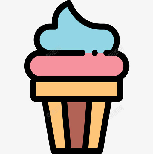 冰淇淋纯素食品原色图标svg_新图网 https://ixintu.com 冰淇淋 原色 纯素 食品