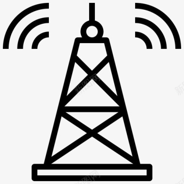 信号塔城市元素45线性图标图标