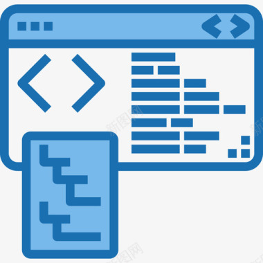 编码网页和开发28蓝色图标图标