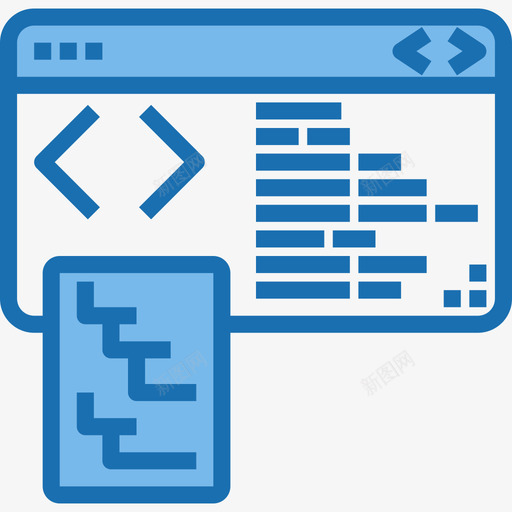 编码网页和开发28蓝色图标svg_新图网 https://ixintu.com 编码 网页设计和开发28 蓝色