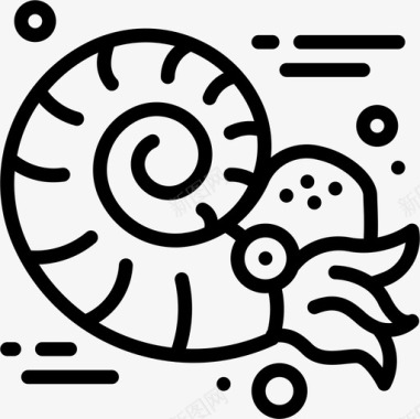 鹦鹉螺侏罗纪线性图标图标