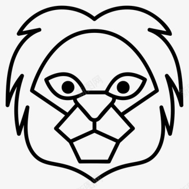 狮子脸动物狮子表情图标图标