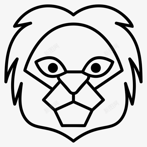 狮子脸动物狮子表情图标svg_新图网 https://ixintu.com 动物 哺乳动物 狮子脸 狮子表情 表情符号线向量图标 魔鬼脸表情
