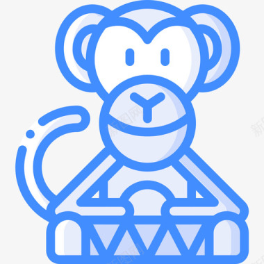 猴子马戏团44蓝色图标图标