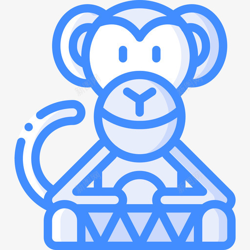 猴子马戏团44蓝色图标svg_新图网 https://ixintu.com 猴子 蓝色 马戏团44