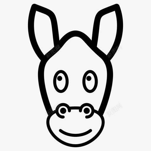 驴脸动物家畜图标svg_新图网 https://ixintu.com 动物 哺乳动物 图标 家畜 符号 表情 驴头 驴脸